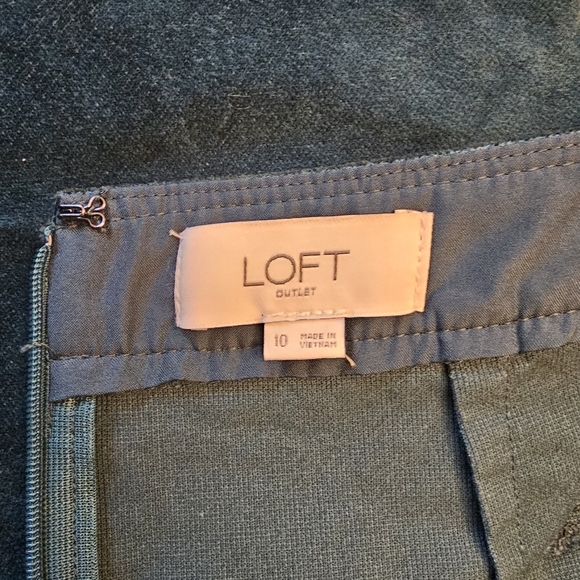 LOFT Dark Teal Green Velveteen Mini Skirt - Picture 10 of 11
